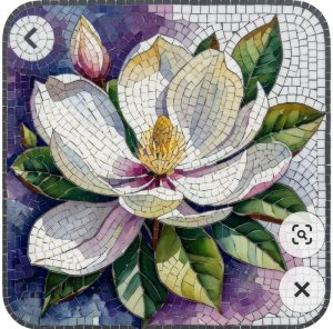 Мозаика «Белая Магнолия» – 100×100 см
