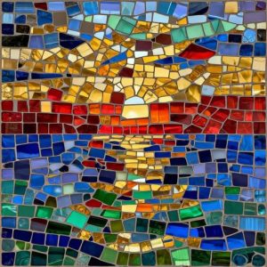 Мозаика «Закат над морем» в стиле Opus Incertum