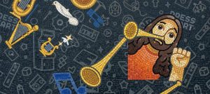 Мозаика «Божественная мелодия» — Человек с золотой трубой