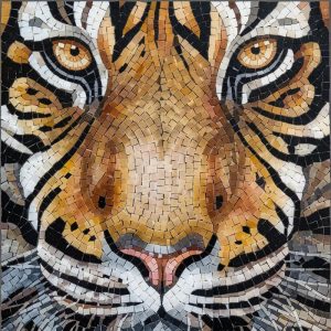 Мозаика «Величественный тигр» – 100×100 см