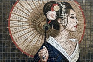 Мозаика «Японская красавица с зонтом»