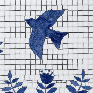 Мозаика «Синяя птица в полете» — 100×100 см