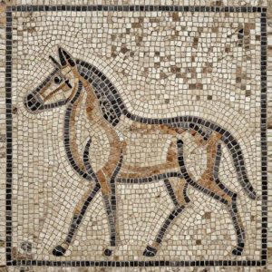 Мозаичное искусство: Классическое изображение лошади Opus Tessellatum