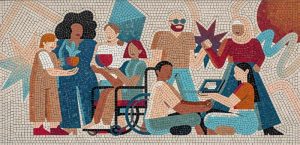 Diverse Community Mosaic Art – Modern Inclusive Scene