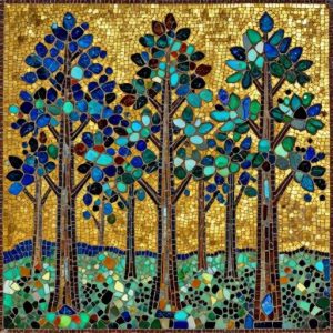 Мозаика «Утро в сосновом бору» в византийском стиле