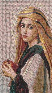 Мозаичное панно «Девушка с гранатом»