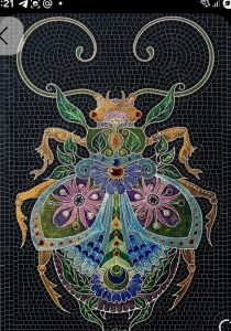 Мозаичный жук в стиле ар-нуво – 15×22 см