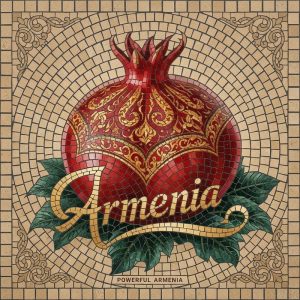 Мозаика «Могучая Армения» с гранатом
