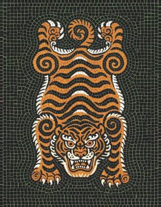 Мощный тигр в мозаике MELTI