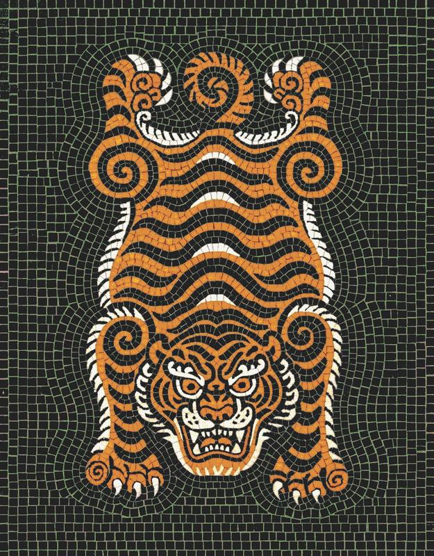 Мощный тигр в мозаике MELTI