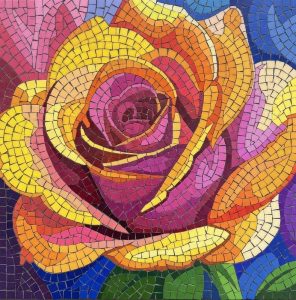 Мозаика «Яркая Роза» — Декоративное панно 100×100 см