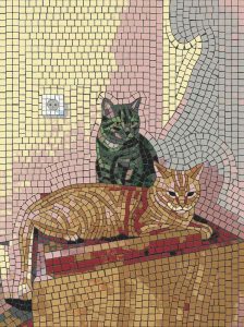 Mosaic Art: Two Cozy Cats