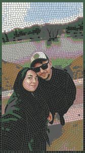 Mosaic Portrait of a Smiling Couple