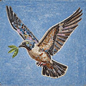 Мозаика «Голубь мира» в стиле Opus Tessellatum