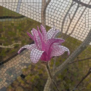 Pink Blossom Mosaic Art – 100×100 cm