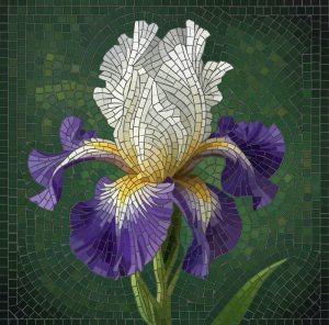 Iris Mosaic Art – Elegant Floral Wall Decor