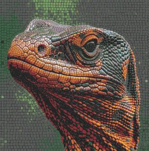 Мозаика «Голова рептилии» — детальный портрет животного