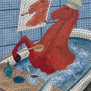 Мозаика «Красное существо в ванне»