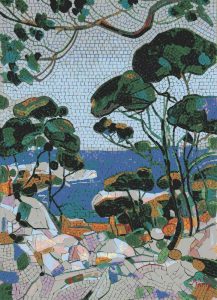 Мозаика «Средиземноморский пейзаж с соснами»