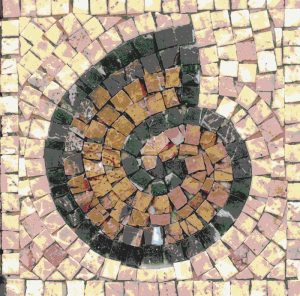 Earthy Spiral Mosaic Art – 15×15 cm
