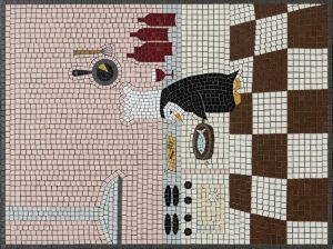 Мозаика: Пингвин на кухне, 100×100 см