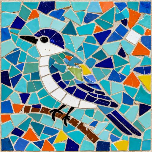 Blue Swallow Trencadís Mosaic Art
