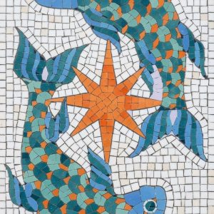Мозаика: Две рыбы и золотая звезда