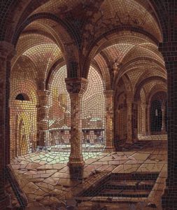 Ancient Vaulted Hall Mosaic Art