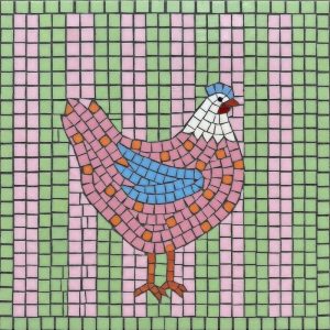 Мозаика «Розовая курица» — Декоративное панно 100×100 см
