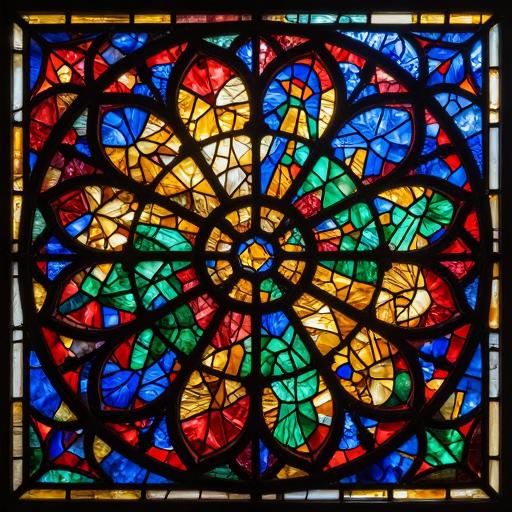 Colorful Mandala Stained Glass Mosaic