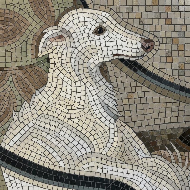 Graceful Greyhound Mosaic Art - Classical Style