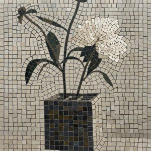 Мозаика «Белый цветок в вазе»