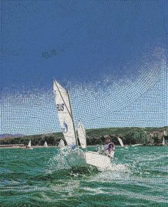 Sailing Race Mosaic Art – Energy of Wind and Water