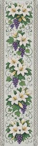 Elegant White Lilies and Purple Grapes Mosaic Panel