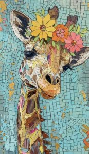 Газель с ярким цветочным венком