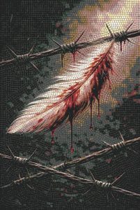 Кровавое перо на колючей проволоке | Мозаика MELTI