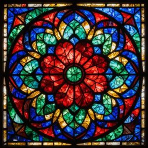 Витражная мозаика «Красная роза» — Ручная работа