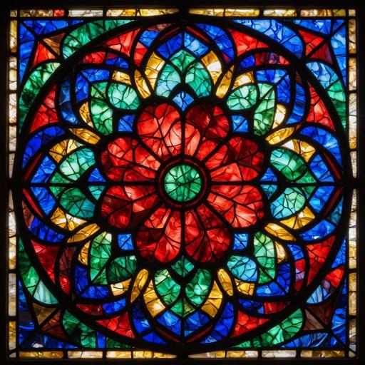 Red Rose Stained Glass Mosaic - Custom Art
