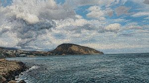 Мозаика «Прибрежный пейзаж с горой»