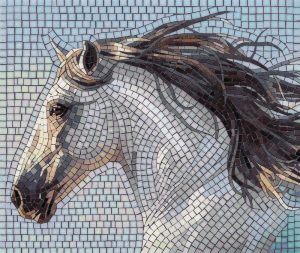Elegant Horse Mosaic Art – Graceful Profile