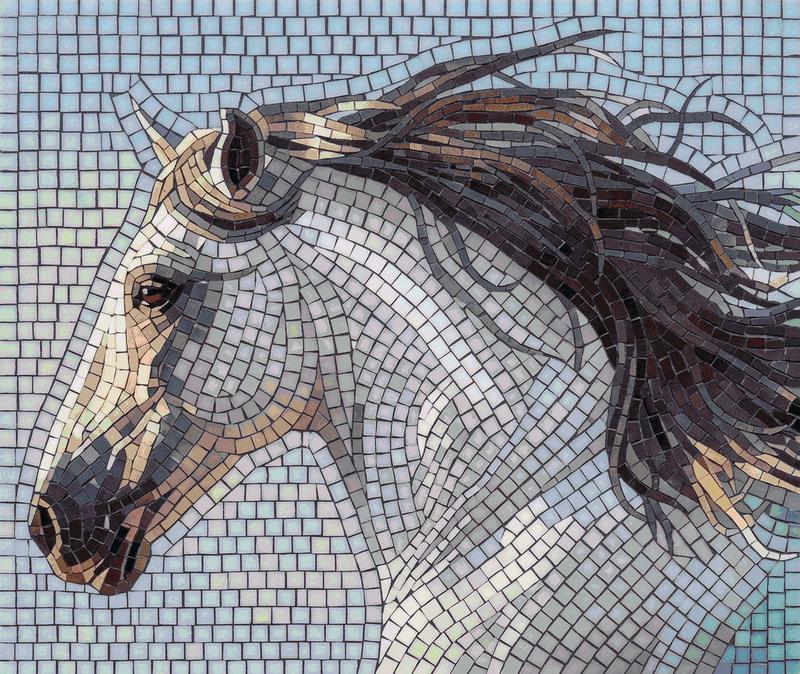 Elegant Horse Mosaic Art - Graceful Profile