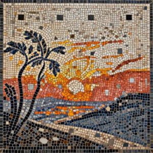 Мозаика «Абстрактный закат» – Opus Tessellatum