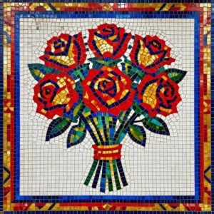 Мозаика «Букет роз» в советском стиле