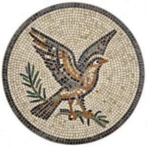 Мозаика «Голубь с пальмовой ветвью» в стиле Opus Tessellatum
