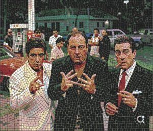 Mafia Cinematic Mosaic Art – Men in Suits