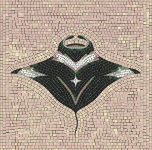 Abstract Symmetrical Mosaic Art in Pale Pink