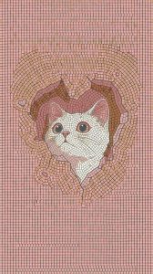 Мозаика «Любопытный белый кот» — MELTI