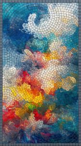 Яркая абстрактная мозаика «Космический вихрь»