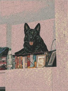 Мозаика «Любопытный пес» — 60×80 см