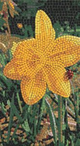 Yellow Flower and Ladybug Mosaic Art